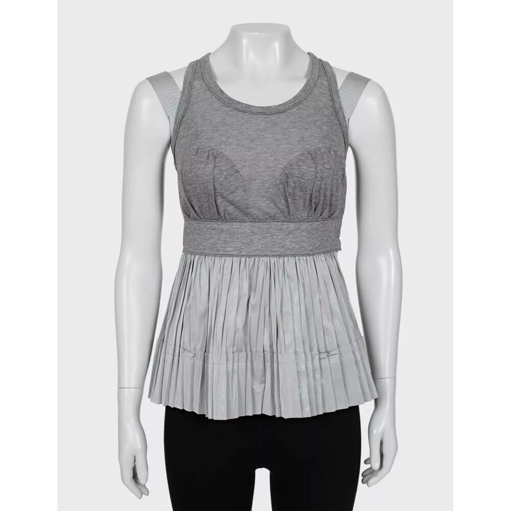 Louis Vuitton Gray Pleated Tank Top - Size 36/S